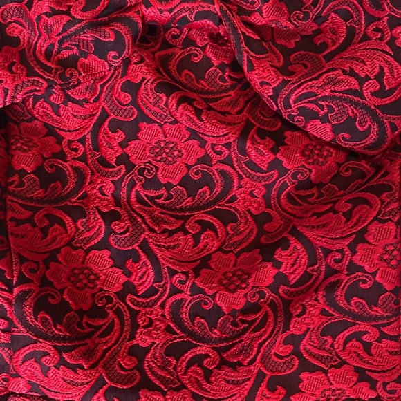 Francesca's Red Floral Bow Dress - Picture 6 of 7